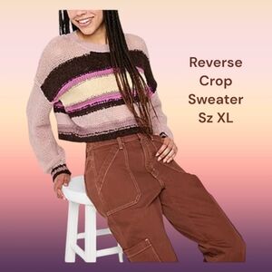 🎯🎯SALE🎯🎯 NWT Arizona Pink Crew Neck Long Oversized Reverse Sweater Sz XL